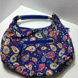 Vintage Tommy Hilfiger‎ Blue Paisley HT logo Tote Bag Nylon Changeable Shape
